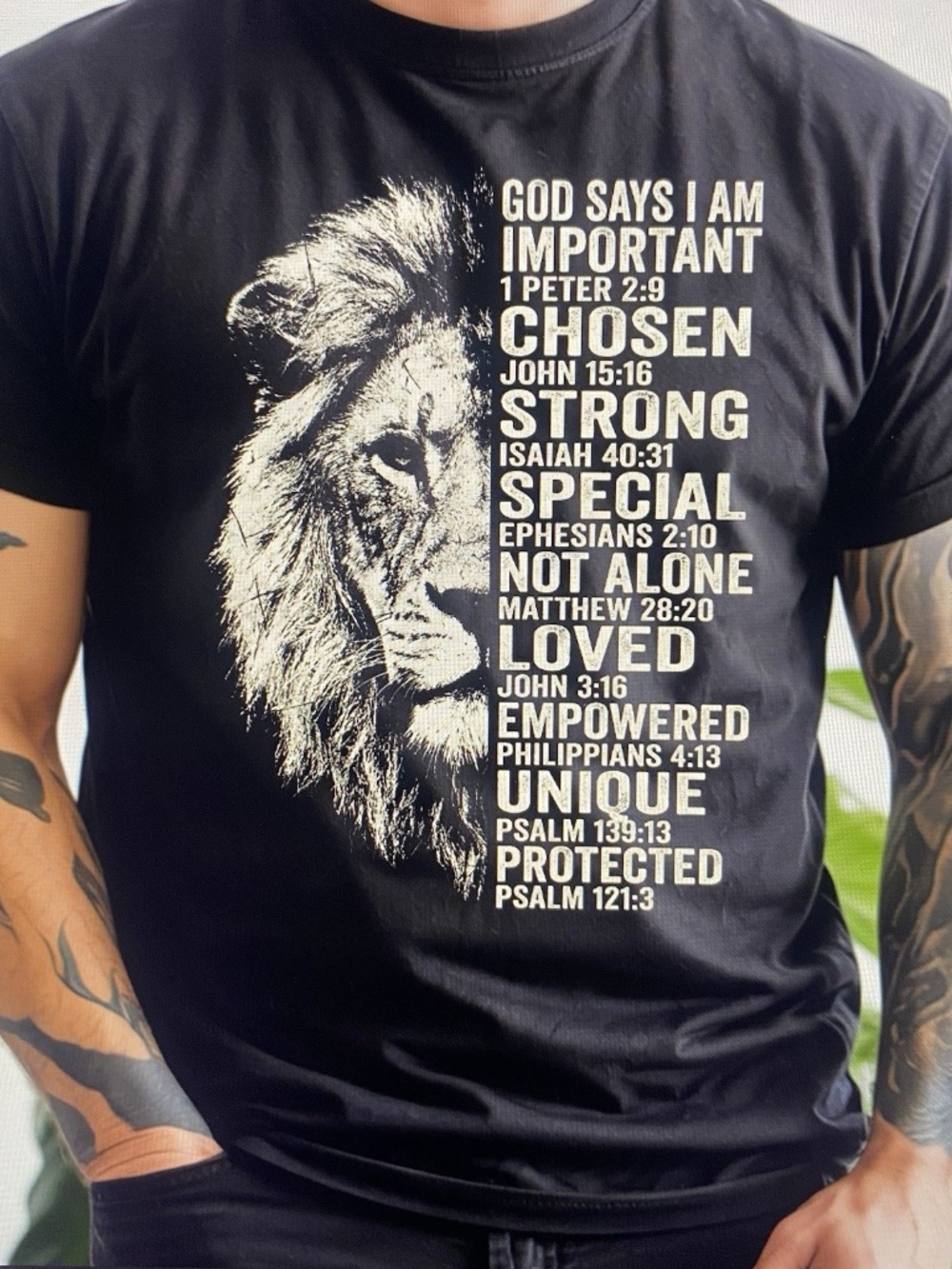Lion of Judah T-shirt Unisex Jesus Bible Verse Religious Short Sleeve